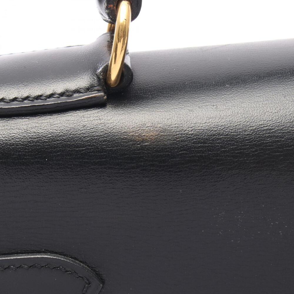 Hermes Kelly 32, 2-way handbag, calfskin (box calf leather), black. - Picture 10 of 13